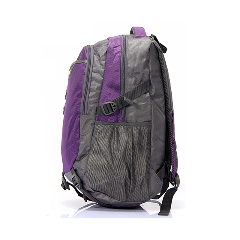 Grande mochila personalizada de viagem de poliéster roxo de acampamento unissex