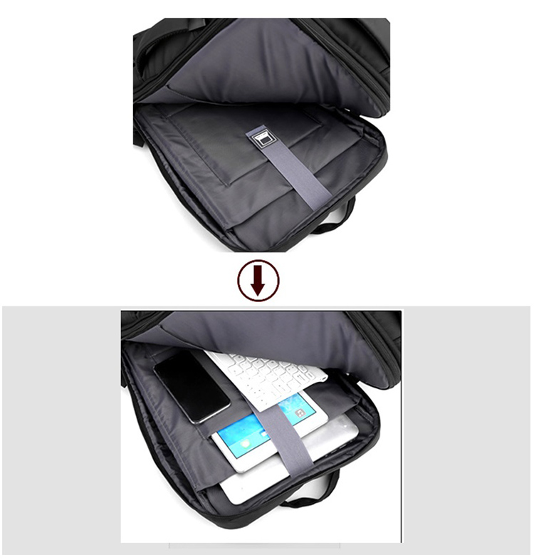 Mochila clássica para laptop de viagem expansível grande oxford