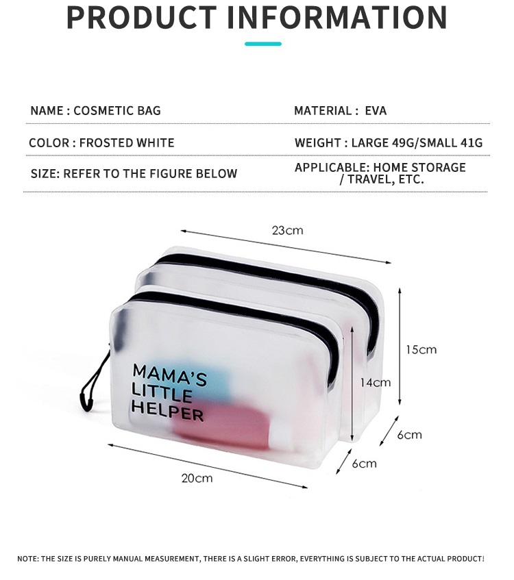 Bolsa de maquiagem cosmética transparente personalizada para viagem com serigrafia