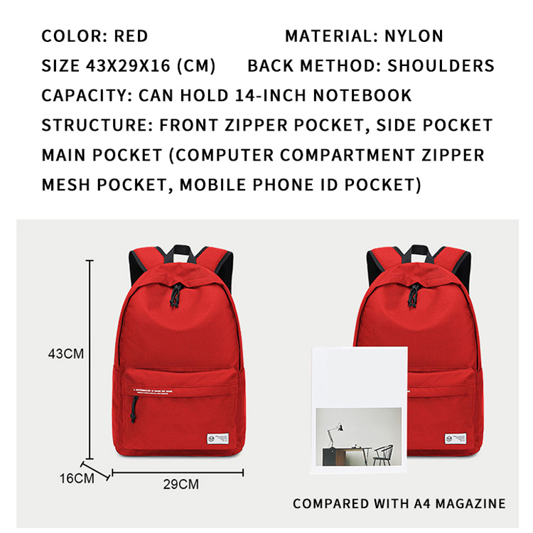 Estudantes de escola para adultos Backpack Backpack Custom Bag