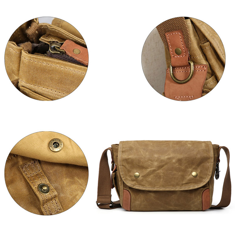 Mensageiro impermeável Crossbody Satchel Sling Saco de lona encerada