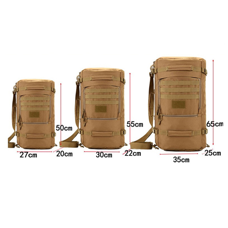 Mochila tática militar grande durável preta camuflada