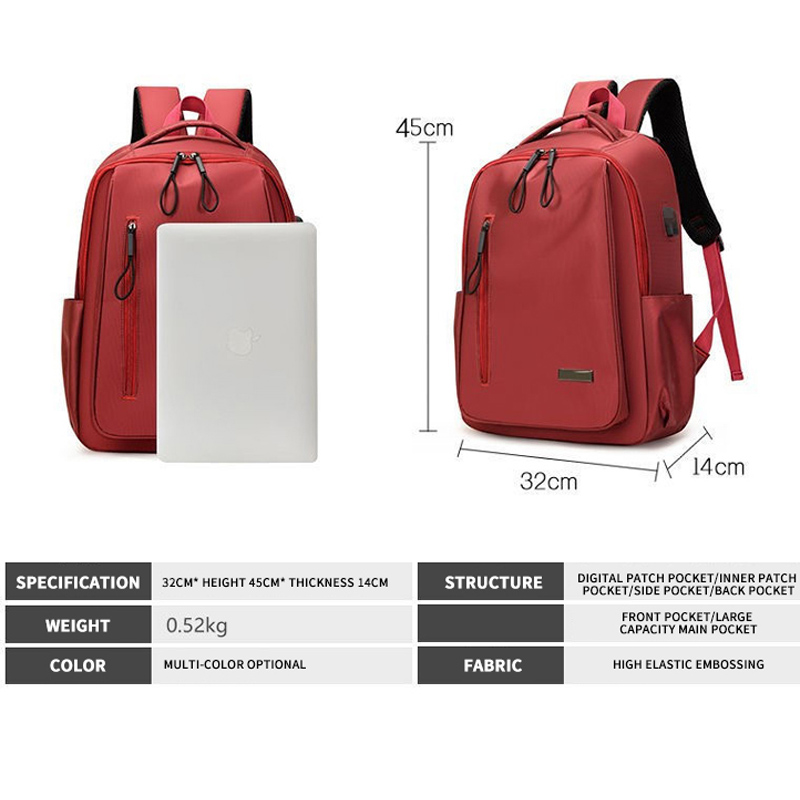 Mochilas simples de moda, mochilas usb de negócios de computador de viagem