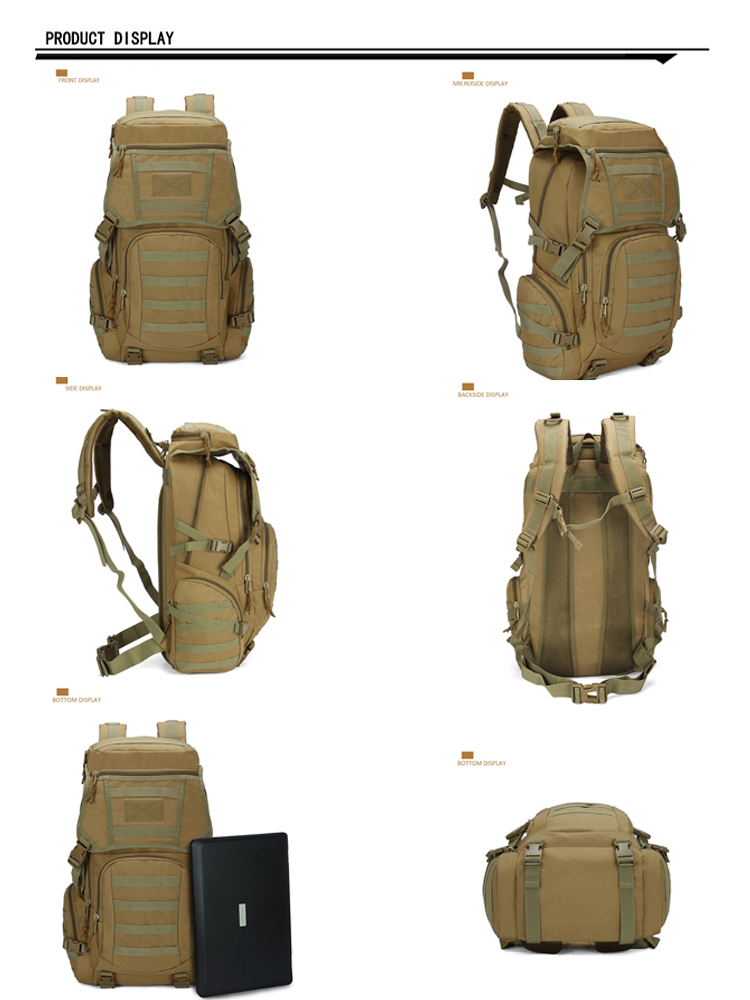 Mochila tática militar de montanha de acampamento militar molle 50L