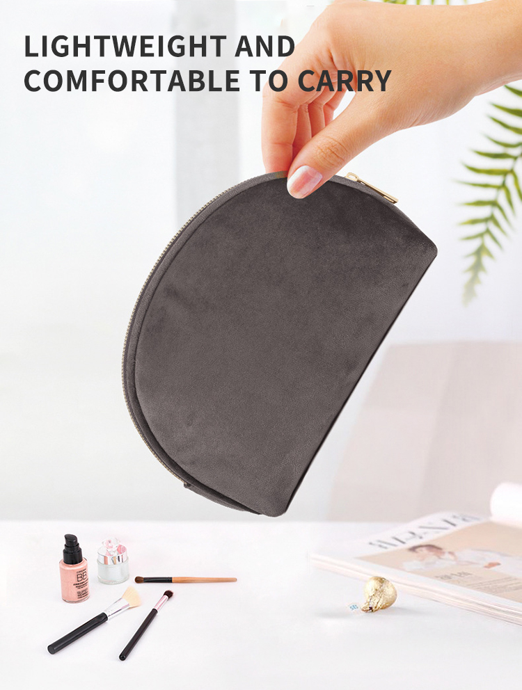 Bolsa cosmética de veludo fashion bonito para maquiagem pequena