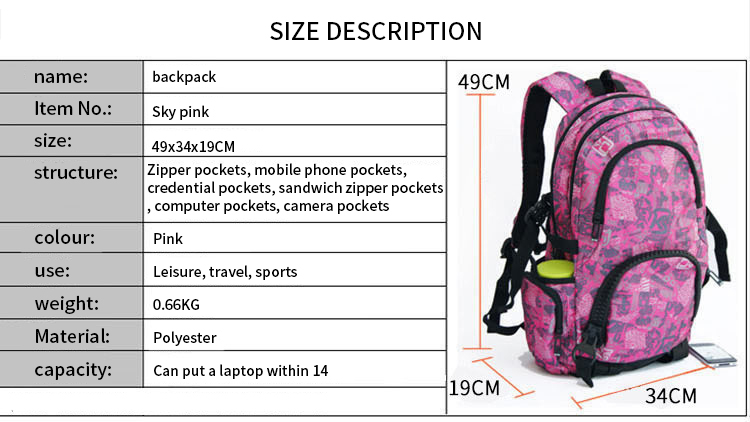 Lazer Travel Student School School Fabricantes Bolsa de mochila personalizada 