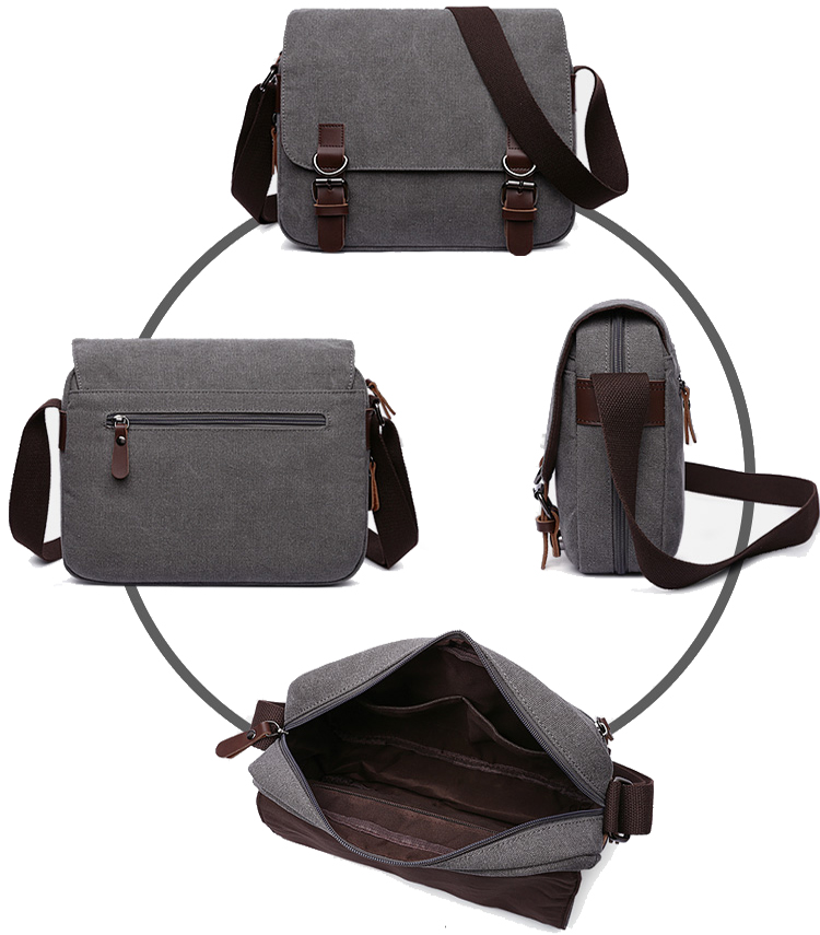 Crossbody ombro trabalho de lona mensageiro bolsa para homens