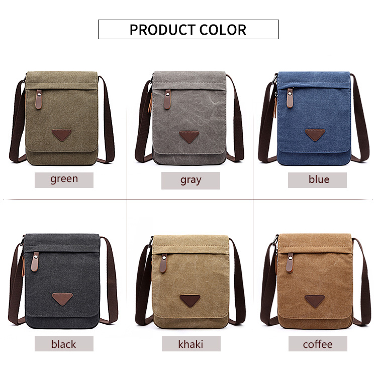 Men Sling 16oz Messenger Canvas Sacos com logotipo