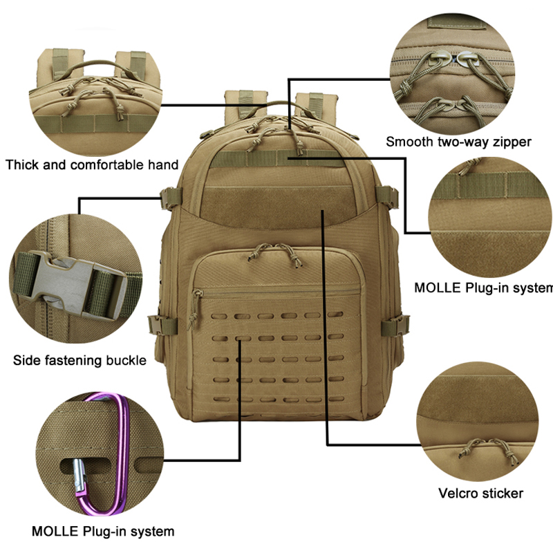 Mochila militar molle exército ciclismo mochila tática 45L