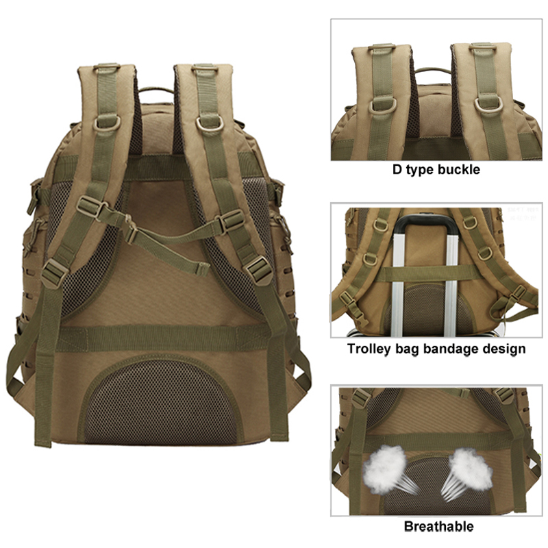 Mochila militar molle exército ciclismo mochila tática 45L