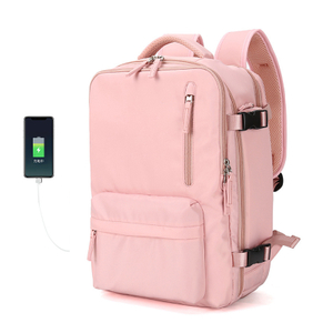 Nylon Multi-Pocket Laptop Mulheres Backpack USB Bolsa personalizada 