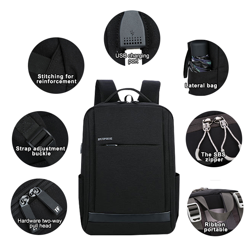 Mochila personalizada para laptop de negócios à prova d'água USB anti-roubo