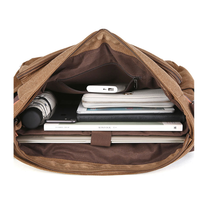 Bolsa transversal para laptop Big Canvas com bolsos