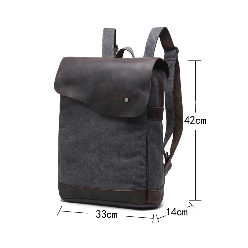 mochila de viagem masculina mochila de lona marinho de couro genuíno