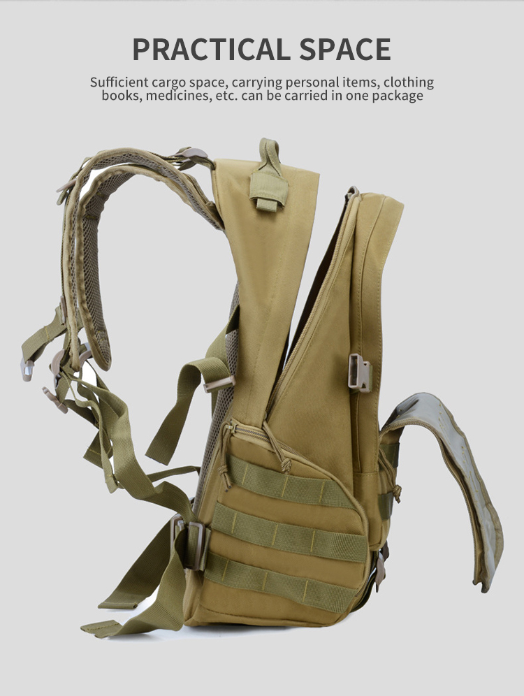 Mochila tática militar para homens de camuflagem de dia de caminhada molle