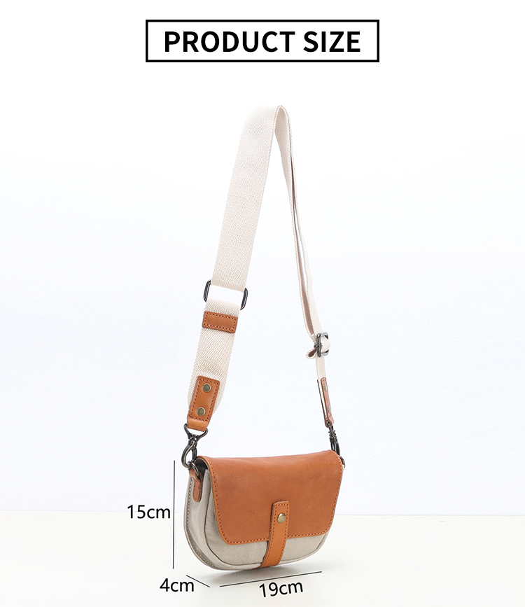 Bolsa tiracolo crossbody para compras em couro de lona