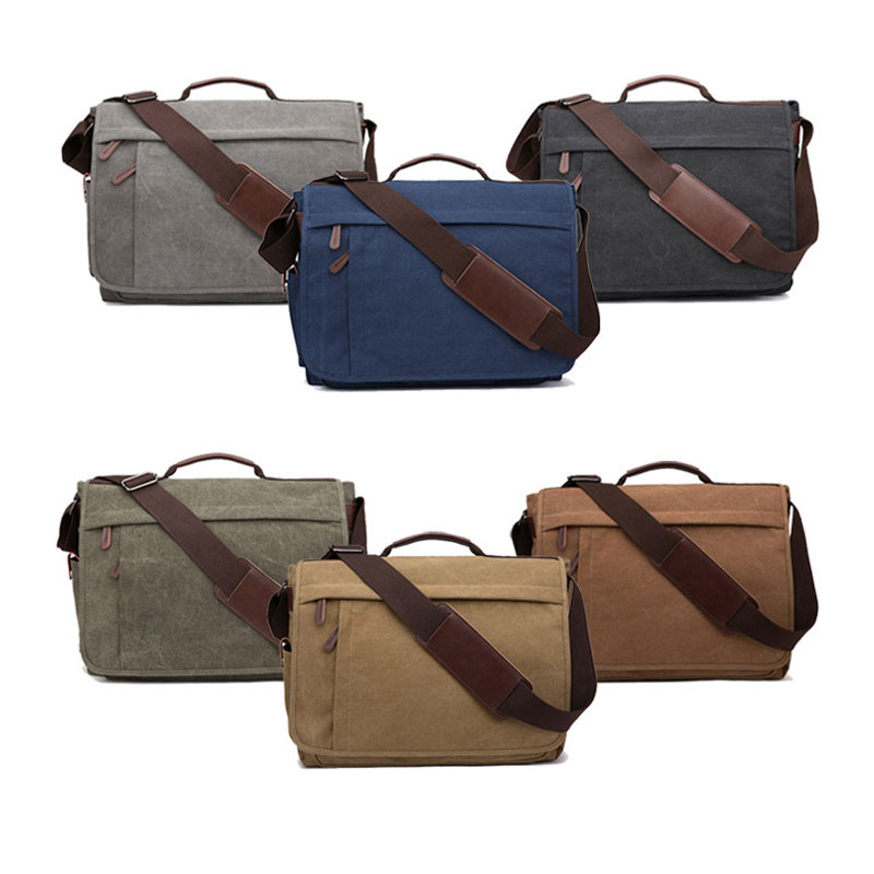 Bolsa transversal para laptop Big Canvas com bolsos