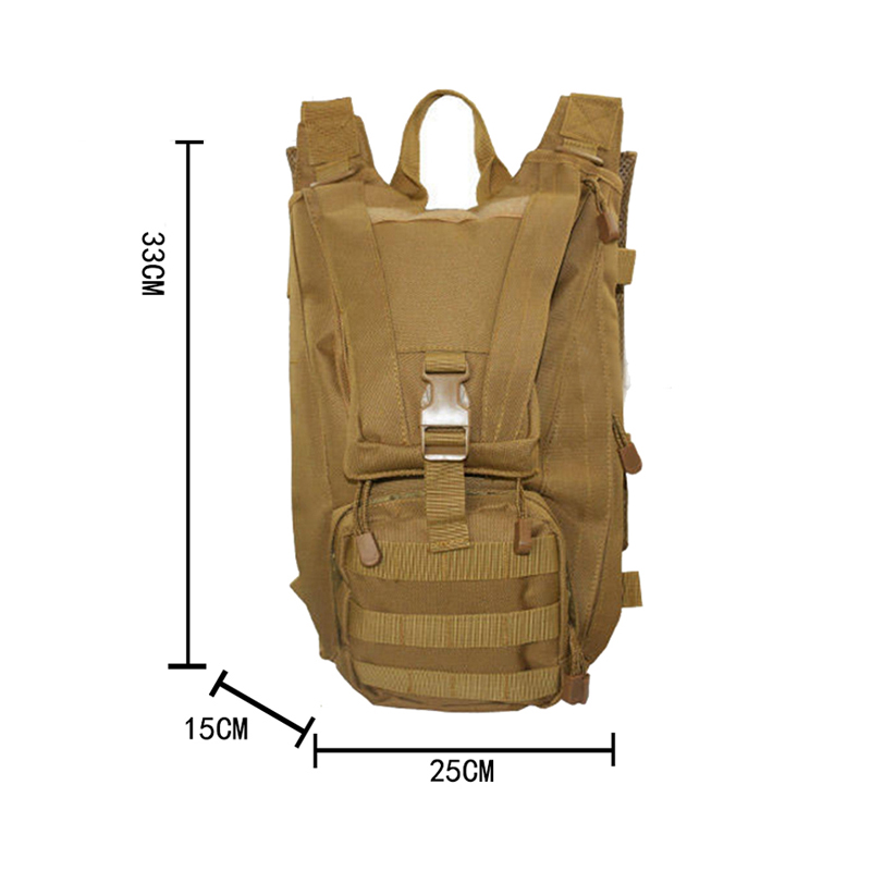 Mochila tática militar de hidratação de água com bexiga de 2,5L