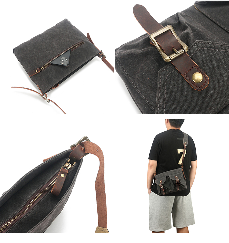 Mensageiro casual de trabalho casual de lona vintage bolsa mensageiro