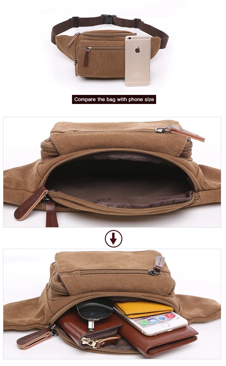 Mochila de cintura com dinheiro para homens vintage bolsa de cintura com cinto