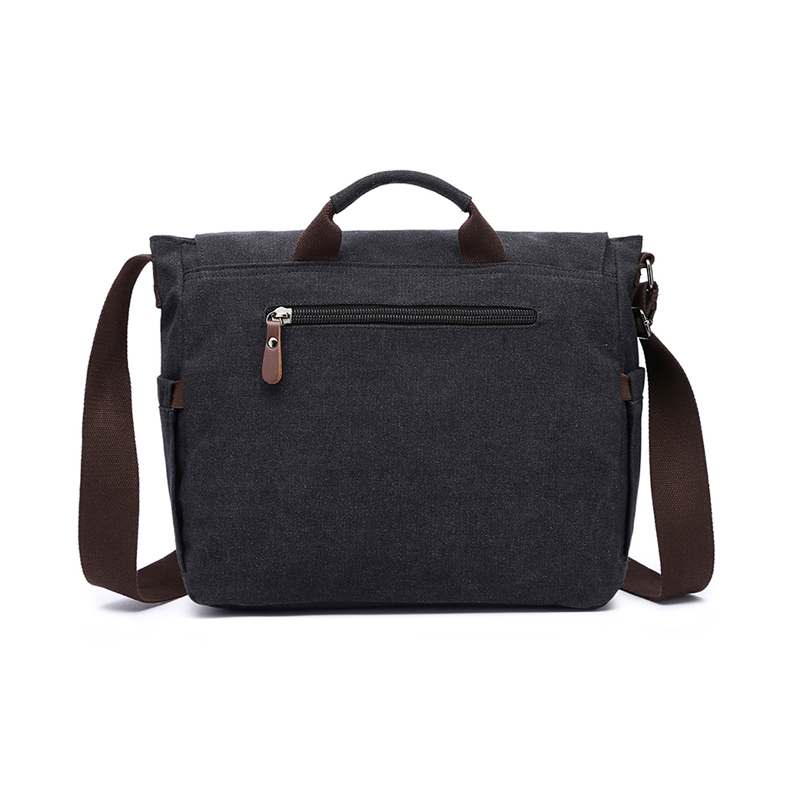 Bolsa transversal de lona cinza jovem para laptop