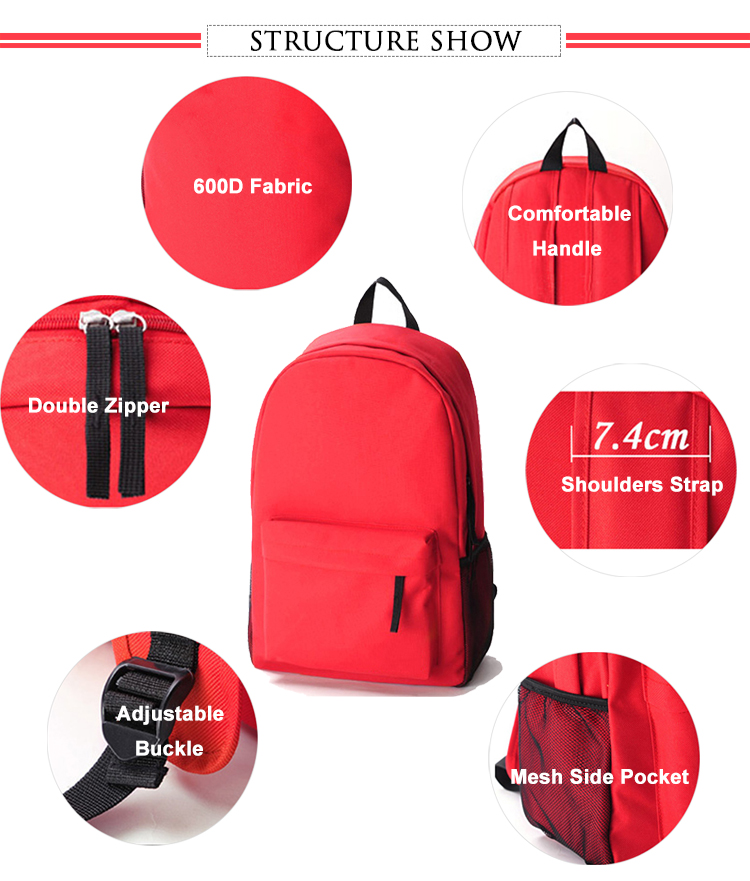 Mochila personalizada de viagem de nylon 600D para viagens ao ar livre