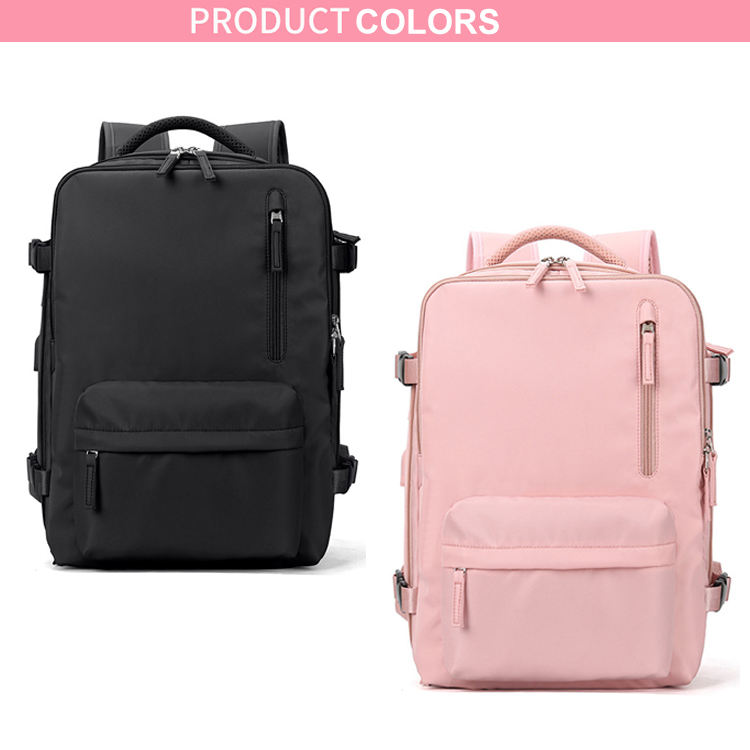 Nylon Multi-Pocket Laptop Mulheres Backpack USB Bolsa personalizada 