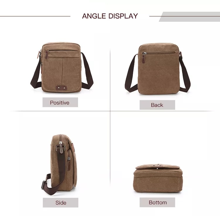 Men Sling ombro Crossbody Messenger Canvas Bag