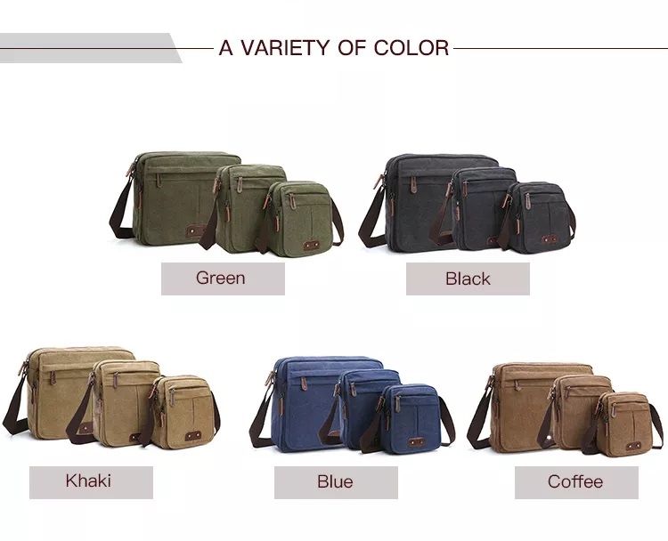 Men Sling ombro Crossbody Messenger Canvas Bag