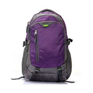 Grande mochila personalizada de viagem de poliéster roxo de acampamento unissex