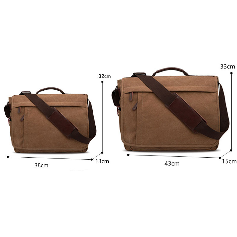 Bolsa transversal para laptop Big Canvas com bolsos