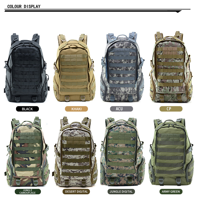 Mochila tática militar para homens de camuflagem de dia de caminhada molle