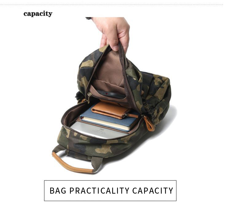 Bolsa de peito masculina de camuflagem de couro de lona ao ar livre de um ombro