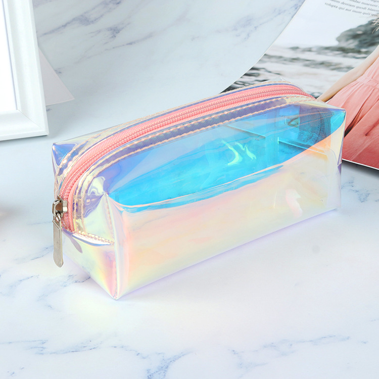 Bolsa de Higiene Holográfica Colorida TPU Impermeável Transparente Armazenamento