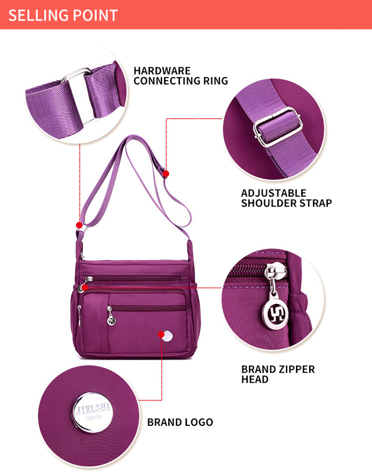 Nylon Mulheres à prova d'água Sling Messenger Custom Bag 