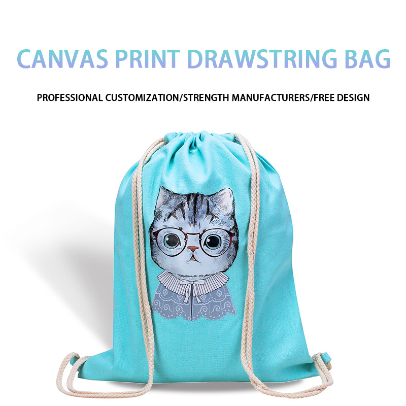 Canvas Atividades ao ar livre Mochila ombro Bolsa personalizada de cordão 