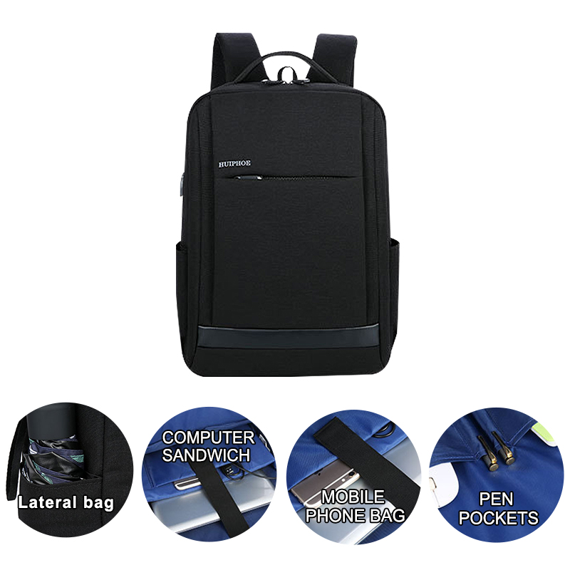 Mochila personalizada para laptop de negócios à prova d'água USB anti-roubo