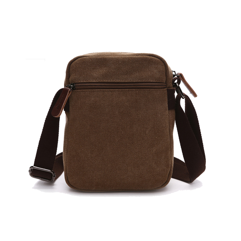 Bolsa de ombro masculina pequena mensageiro de lona