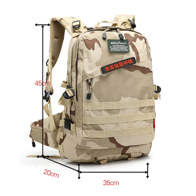 Mochila tática militar de assalto de montanhismo de camuflagem grande