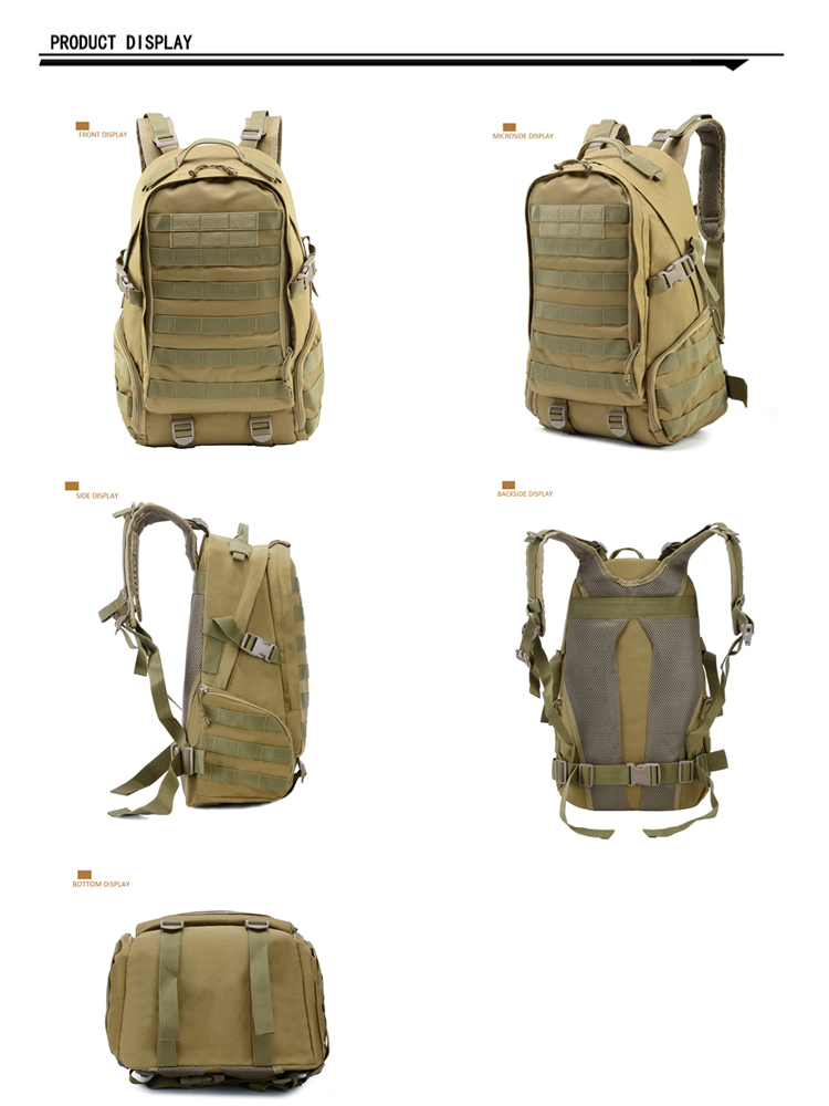 Mochila tática militar para homens de camuflagem de dia de caminhada molle