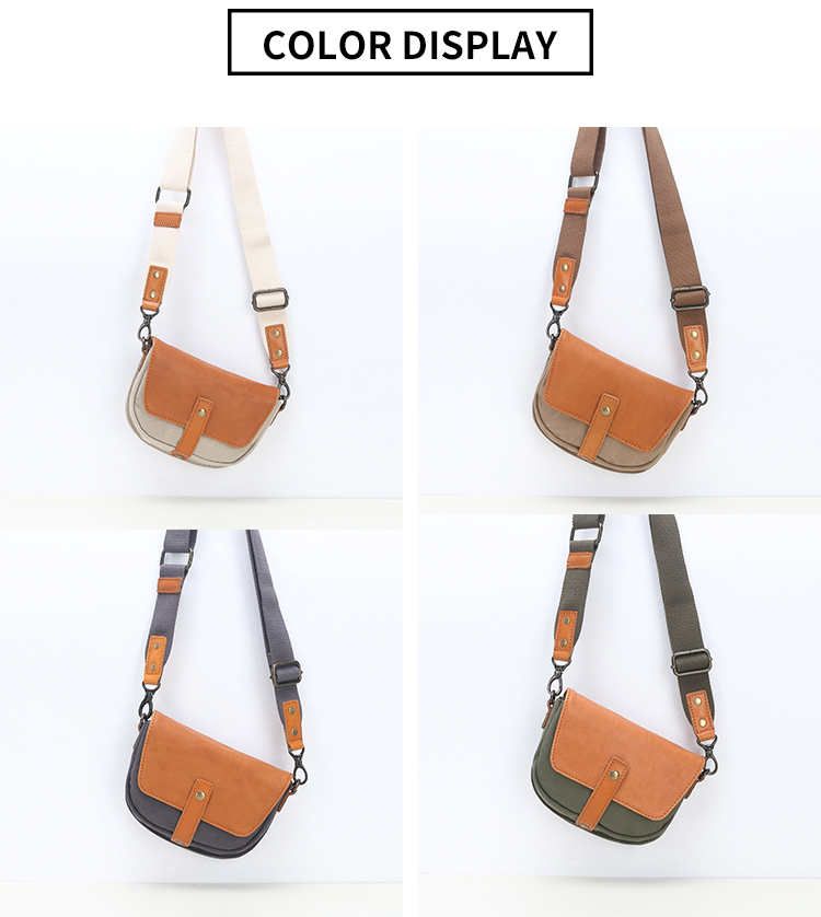 Bolsa tiracolo crossbody para compras em couro de lona