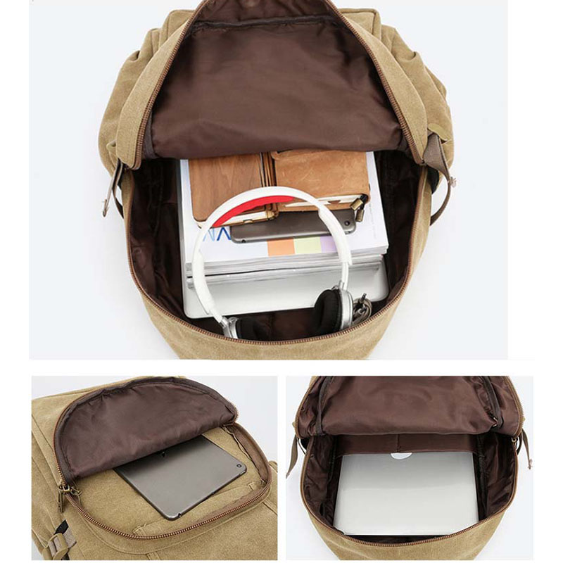 bolsa de mochila de lona em branco bolsa de escola retrô masculina