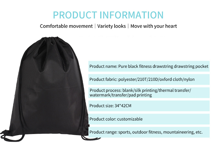 Sport Gym Polyster Backpack Publicidade Publicidade Bolsa personalizada